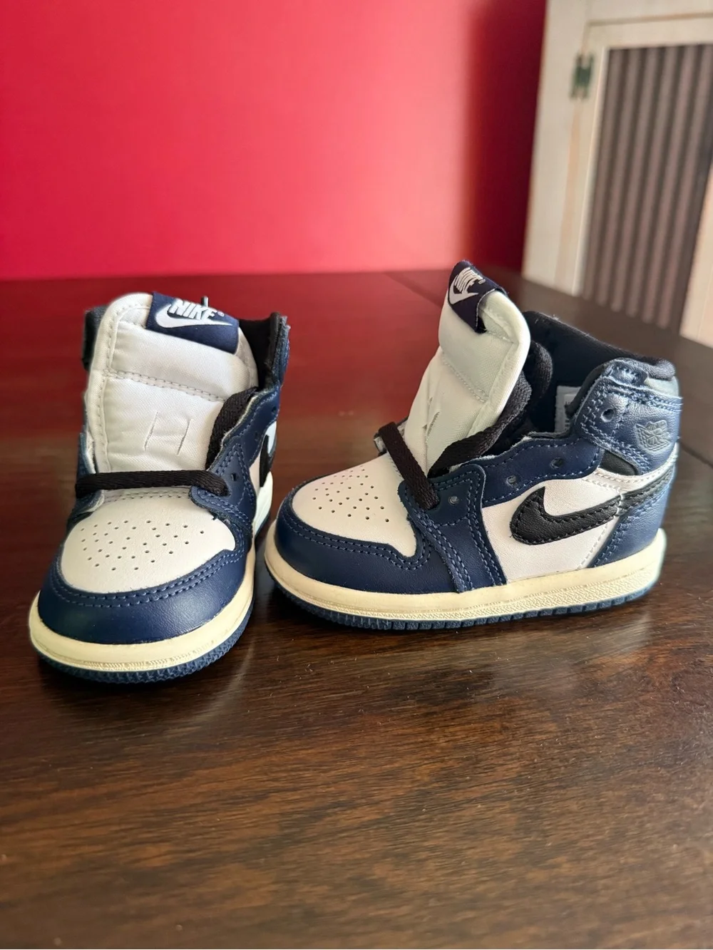 Nike Kids Navy, White and Black High-Top Sneakers